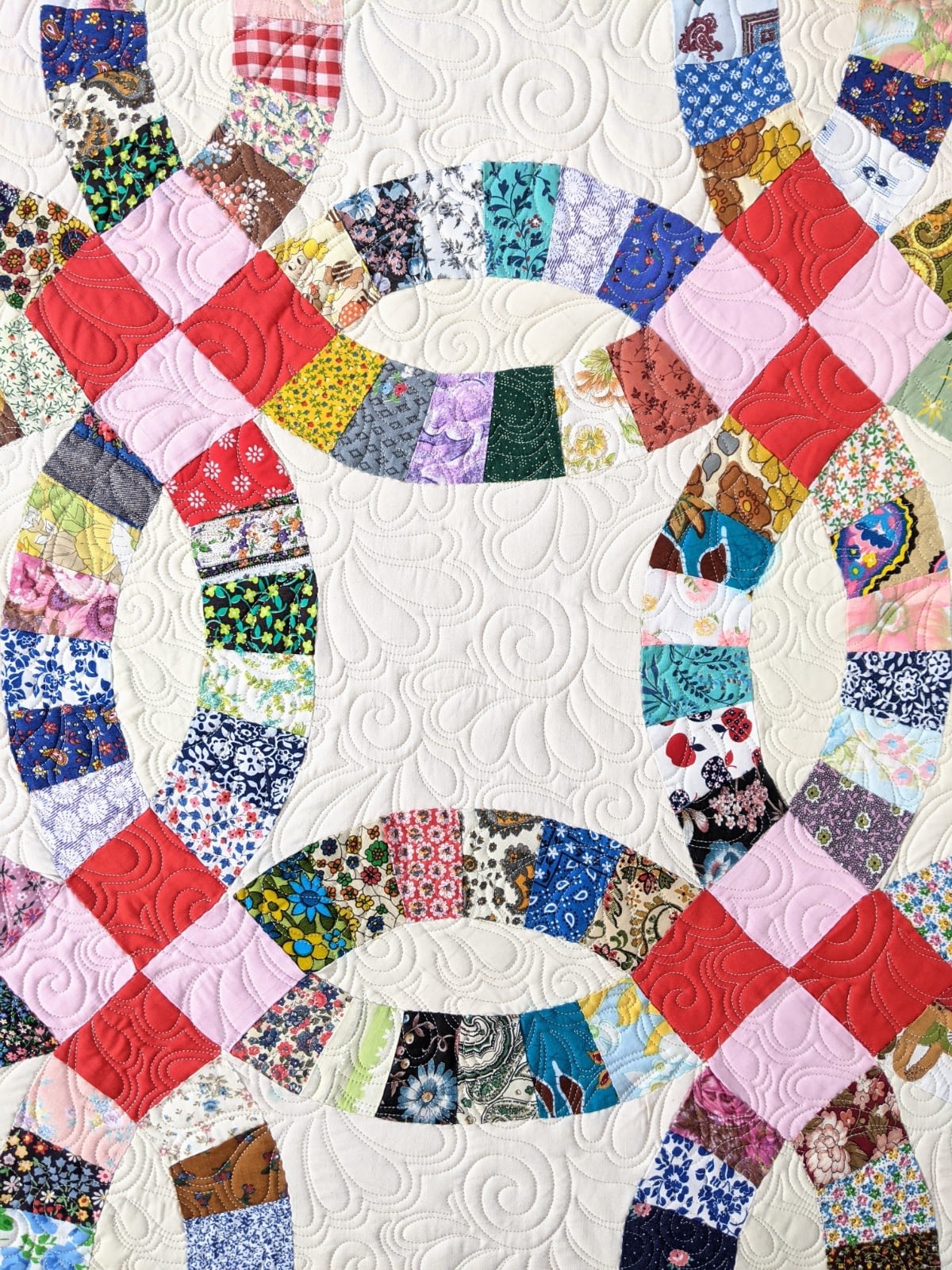 Longarming A Vintage Double Wedding Ring Quilt Ma Tante Quilting